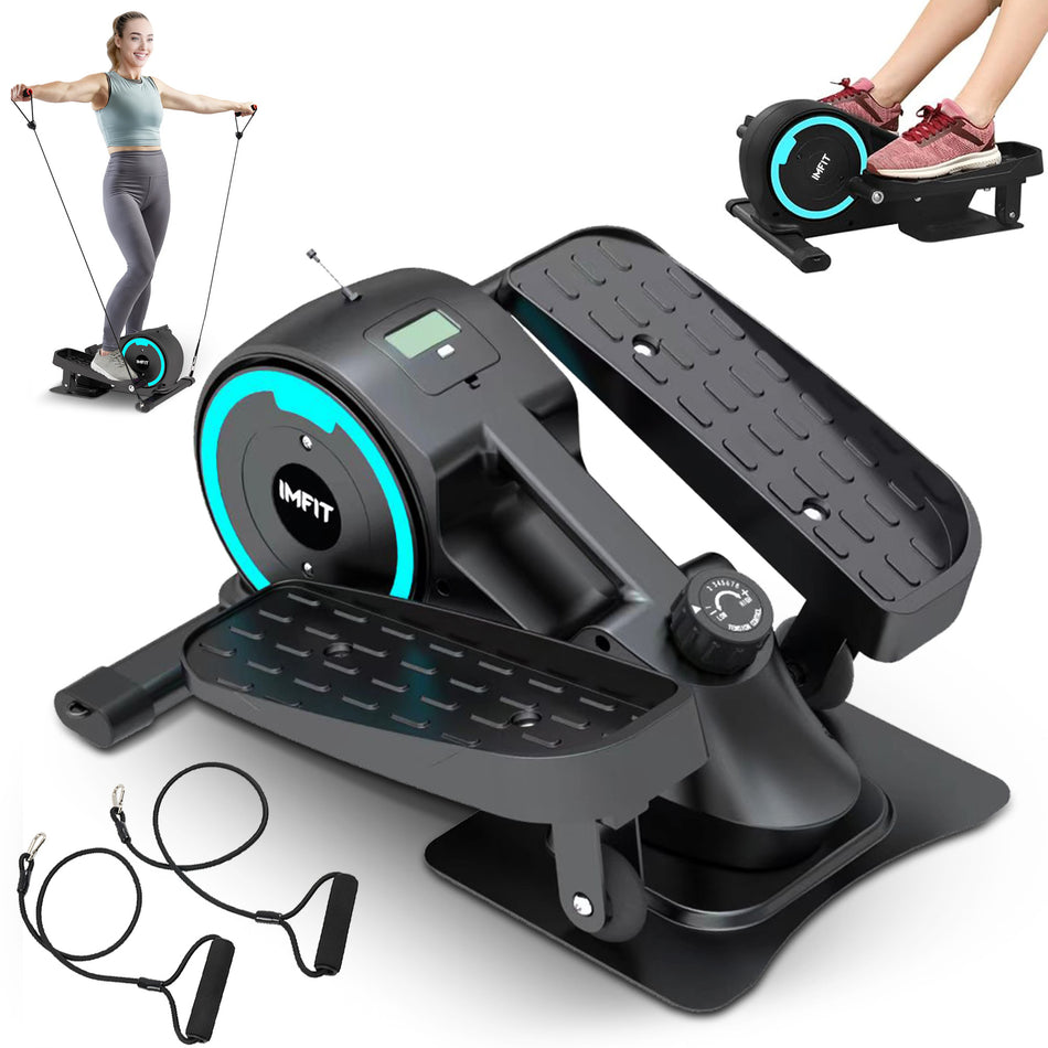 IMFIT Elliptical Trainer with free resistance band | 350 lb Weight Capacity | Ultra-Quiet (20dB) | 8 Resistance Levels | Low-Impact Exercise | Portable & Lightweight | Space-Saving Design | Digital Display | Improved Cardiovascular Health