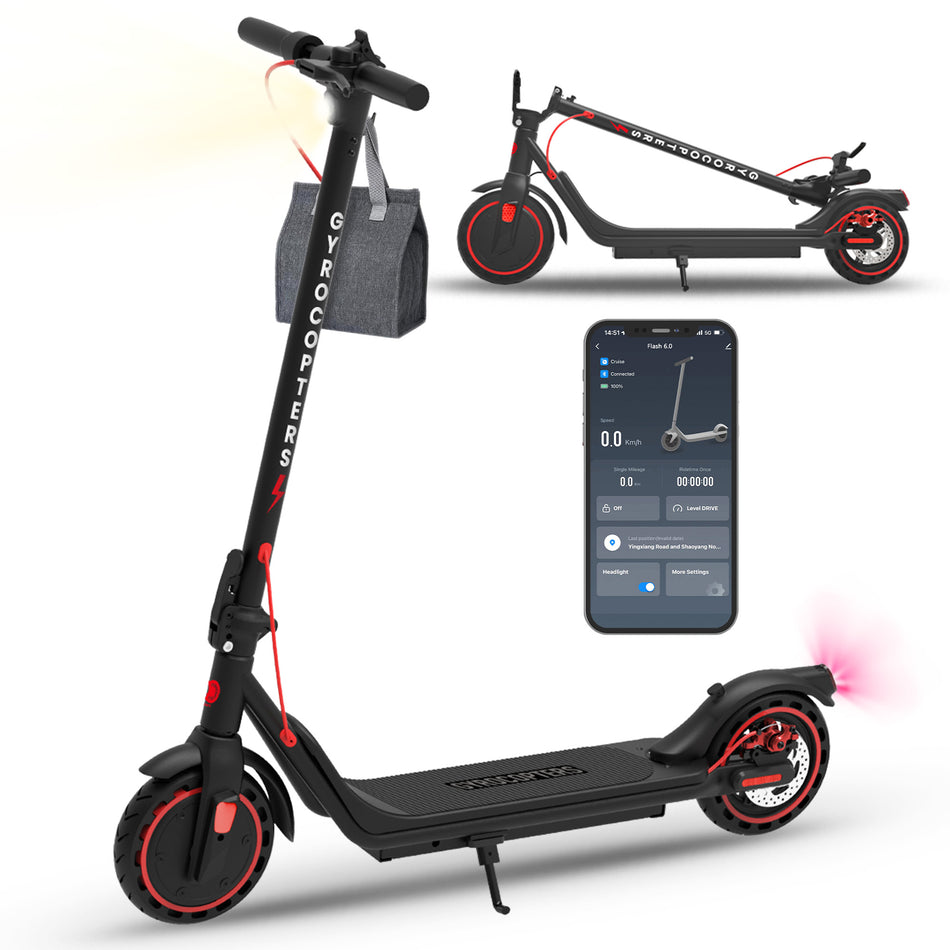 Gyrocopters Flash 6.0 Electric Scooter for Adult & Teens | UL 2272 approved | 8.5” Burst Proof Tires | Speed 30 km/h, Range Upto 30 km | 7500 mAh Robust Battery | 350W Powerful Brushless Motor