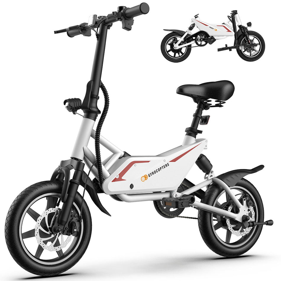 Gyrocopters Frost Electric Bike for Adults & Teens | UL2849 Safe Folding Ebike | 350W Brushless Motor | 14inch Tire Compact Bike | Speed upto 25 km/h (15.5 m/h) | 36V Battery | Long Range PAS up to 60 km (37 miles)