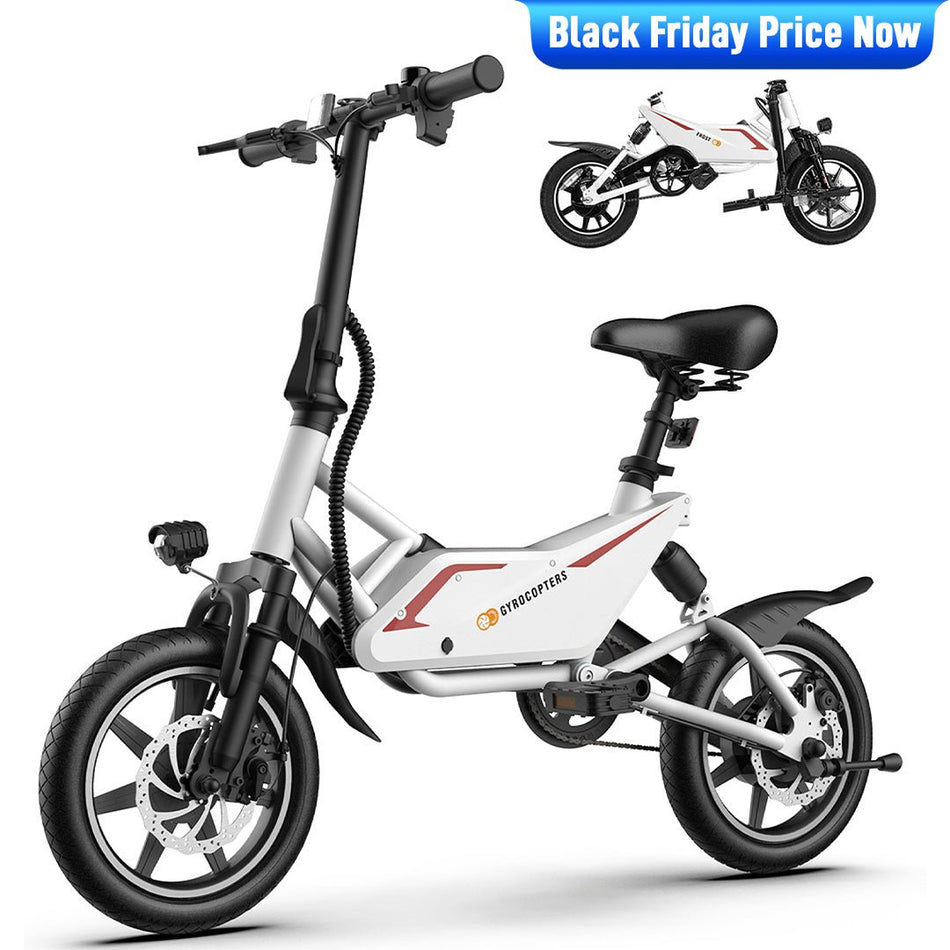 Gyrocopters Frost Electric Bike for Adults & Teens | UL2849 Safe Folding Ebike | 350W Brushless Motor | 14inch Tire Compact Bike | Speed upto 25 km/h (15.5 m/h) | 36V Battery | Long Range PAS up to 60 km (37 miles) | GPS tracker