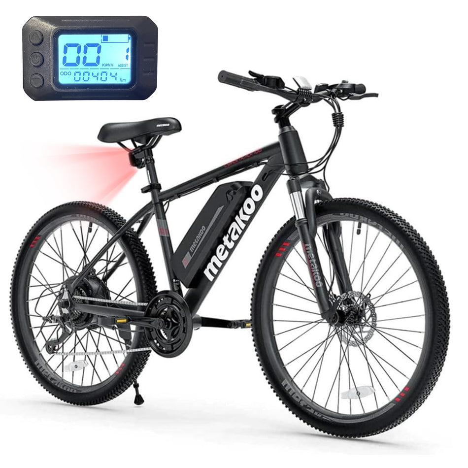 Cybertrack 100 Electric Bike for Adults | 26" Ebike with BAFANG Motor, 32km/h Speed Mountain Bike, Range up to 91km, 10.4AH Removable Battery | LCD Display, Suspension Fork & Shimano 7 Speed Gears