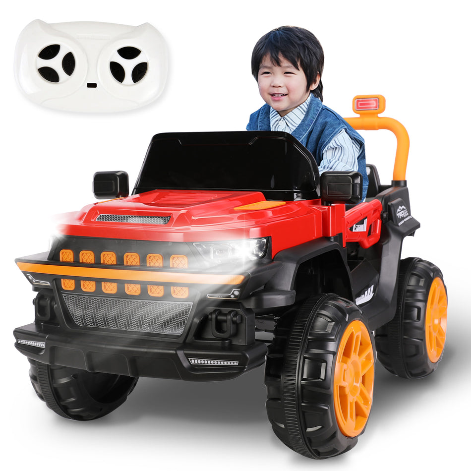 Kids Ride-On Truck (two-seater) | Speed 5-8km/h | Usage time: Up to 50 min. | LED Headlights | Bumpers | Reflective Mirrors | Rechargeable Battery | Speed & Swing modes | Dual control | Music modes