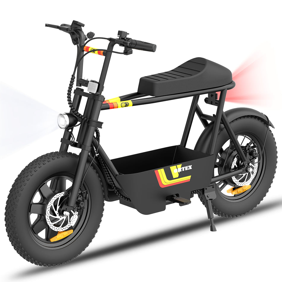 Gyrocopters Vortex Electric Scooter for Adults | UL2272 Safe Ebike | 470W Peak Motor 16 * 3 Inch Wear Resistant Fat Tires | Speed Upto 32 km/h | Range Upto 28 km | Retro Fun E-Bike with Large Storage & GPS Tracker