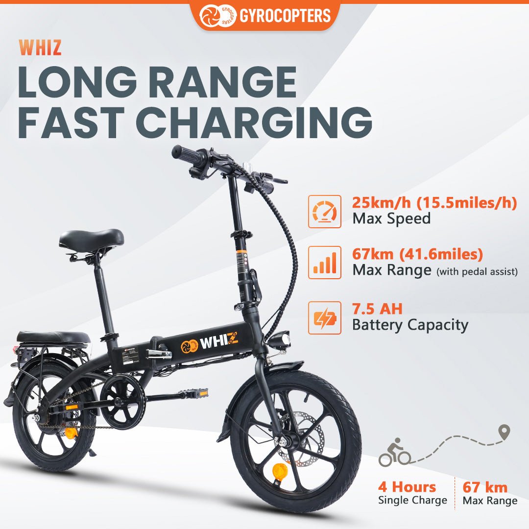 Gyrocopters Whiz Foldable Electric Bike 3 Stage Fold Compact e bike IMGadgets